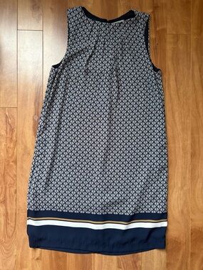 H&M Navy and Cream Geometric Sleeveless Dress